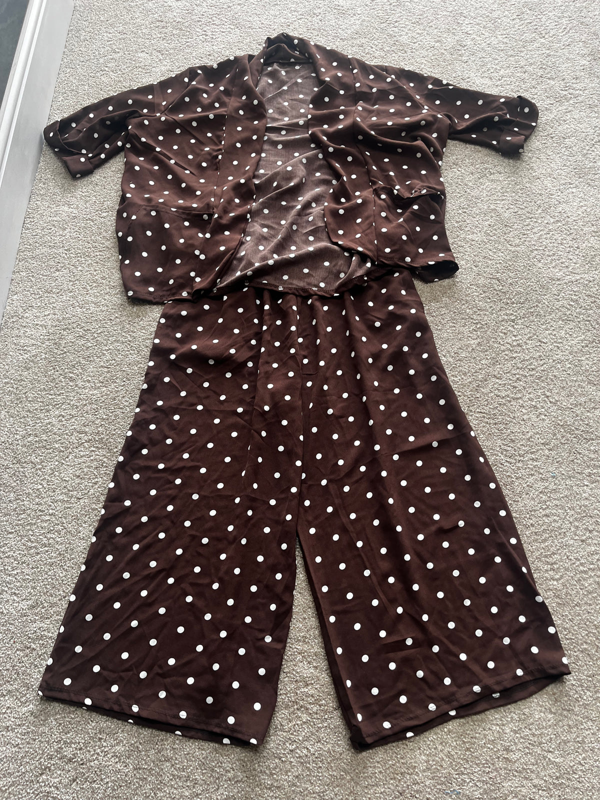 chocolate polka dot set