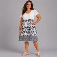 Short Sleeve Panel Hem Dress