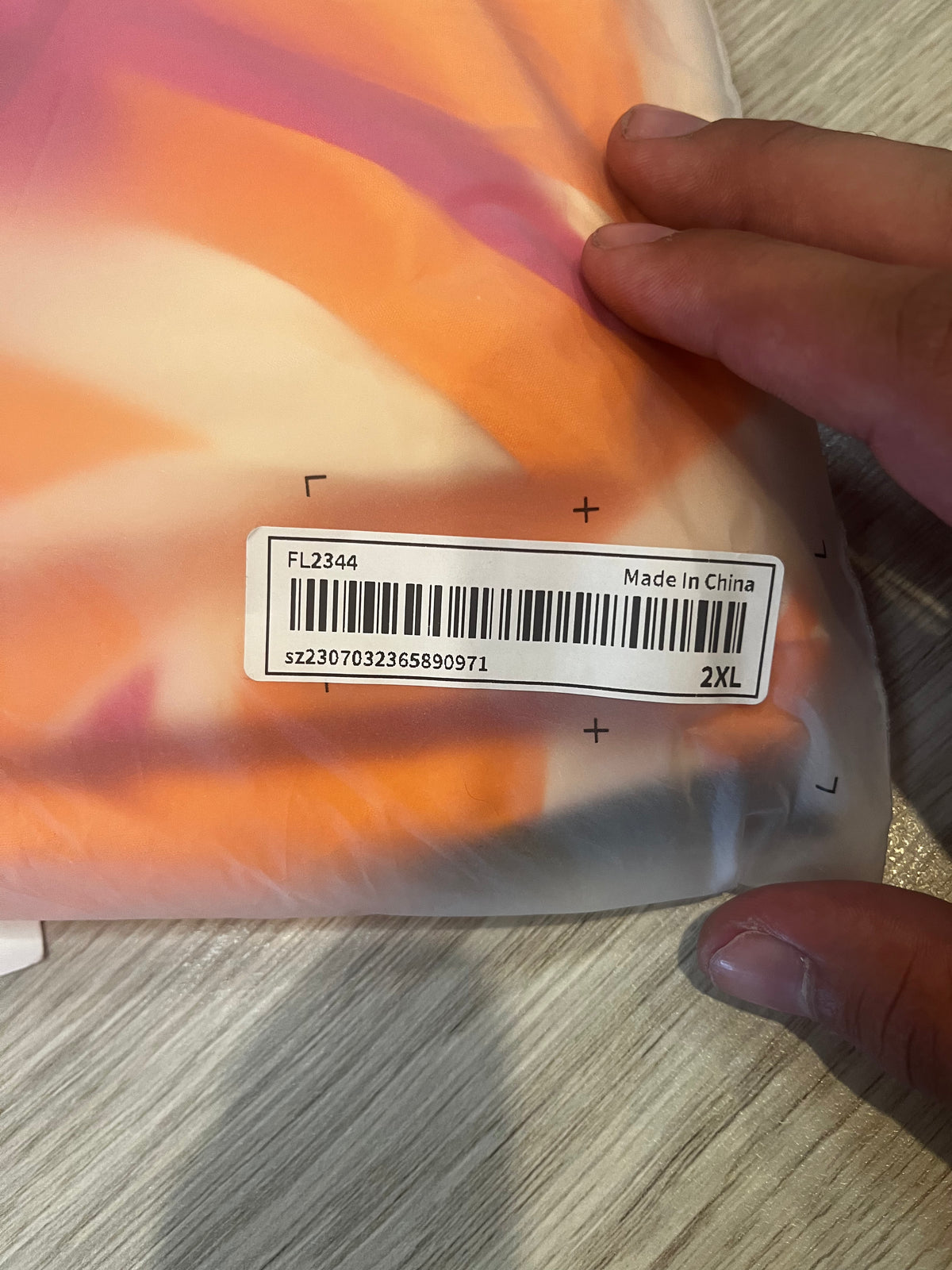 orange purple white patterned dress