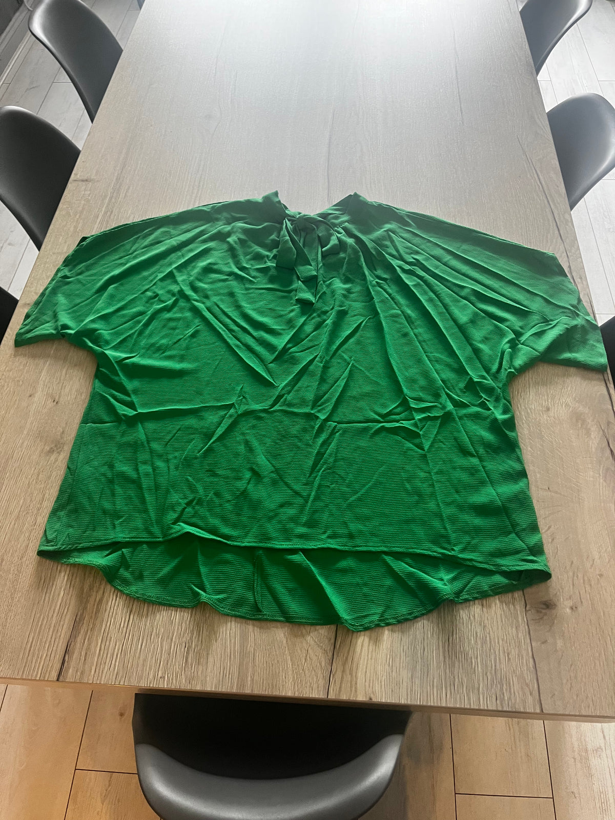 green neck tie vest