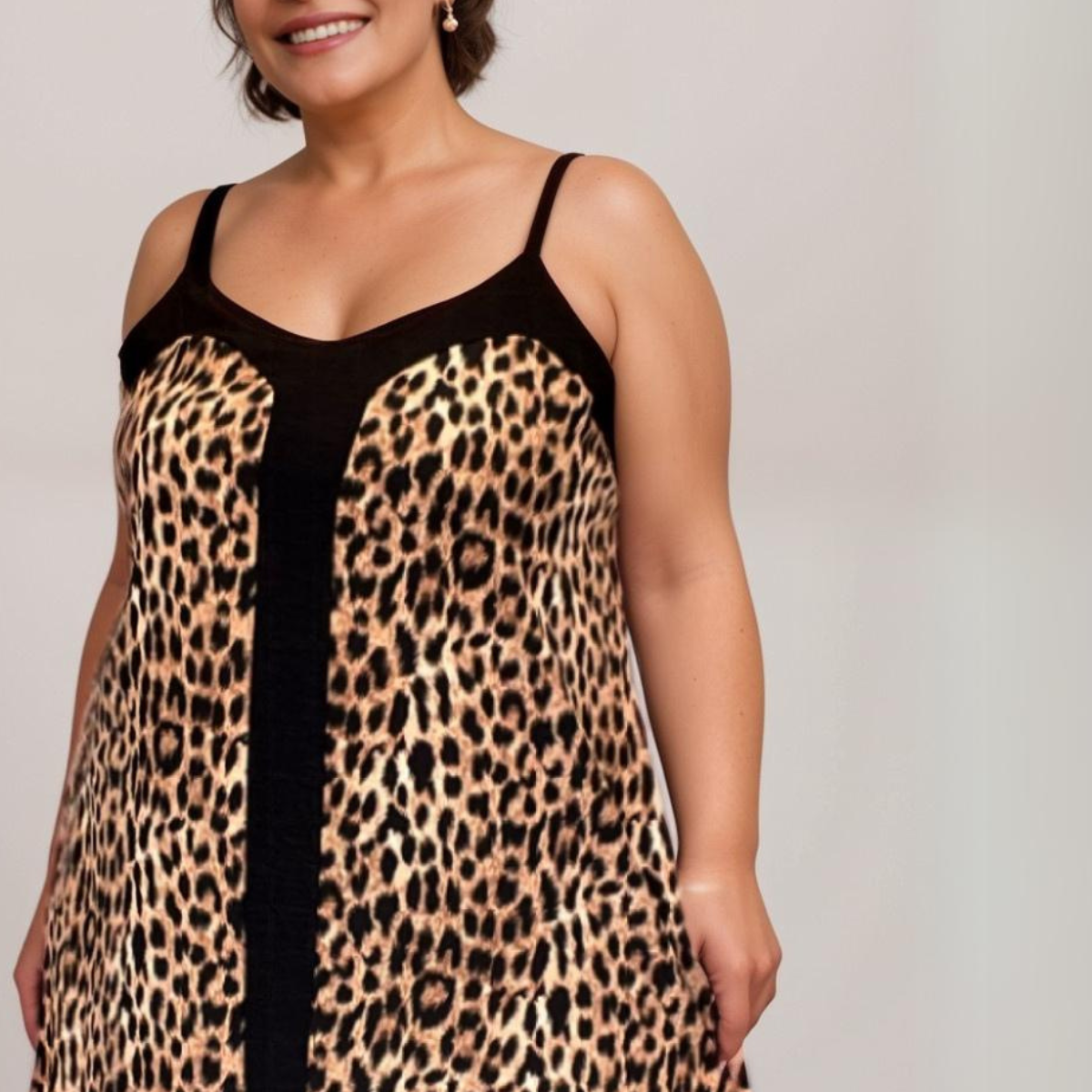 ROCKTHOSECURVES STRAPPY HANKY HEM ANIMAL PRINT DRESS