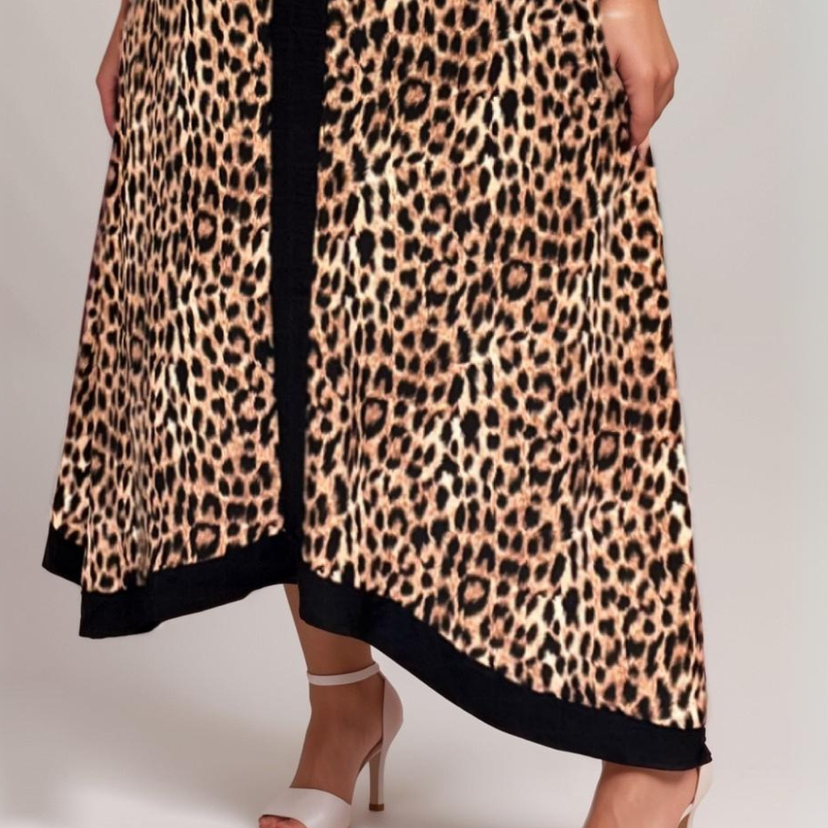 ROCKTHOSECURVES STRAPPY HANKY HEM ANIMAL PRINT DRESS