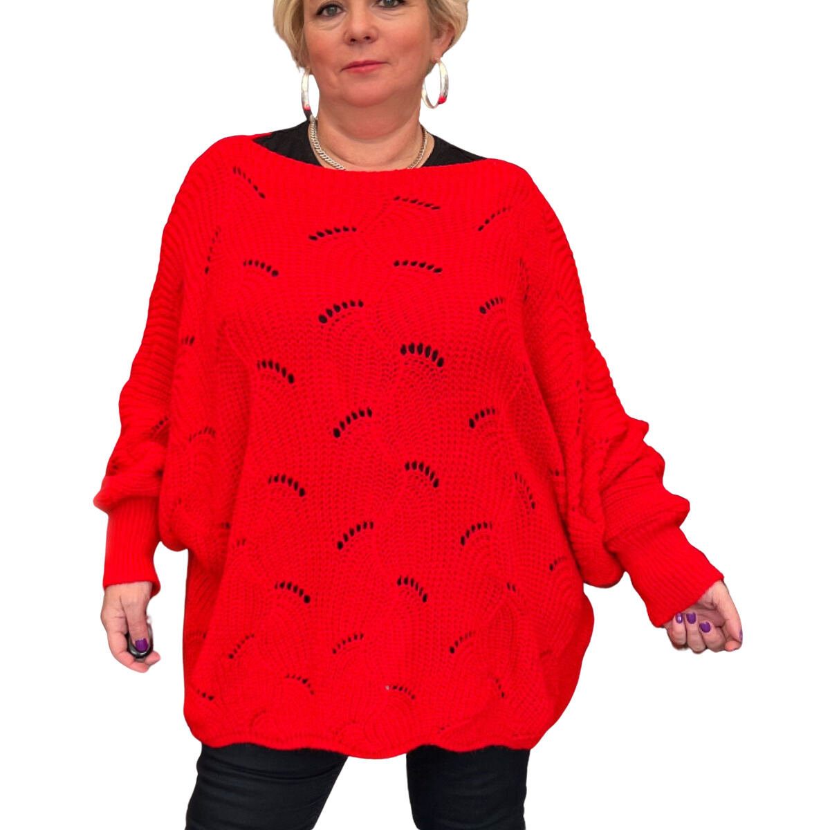 Red 2025 batwing jumper
