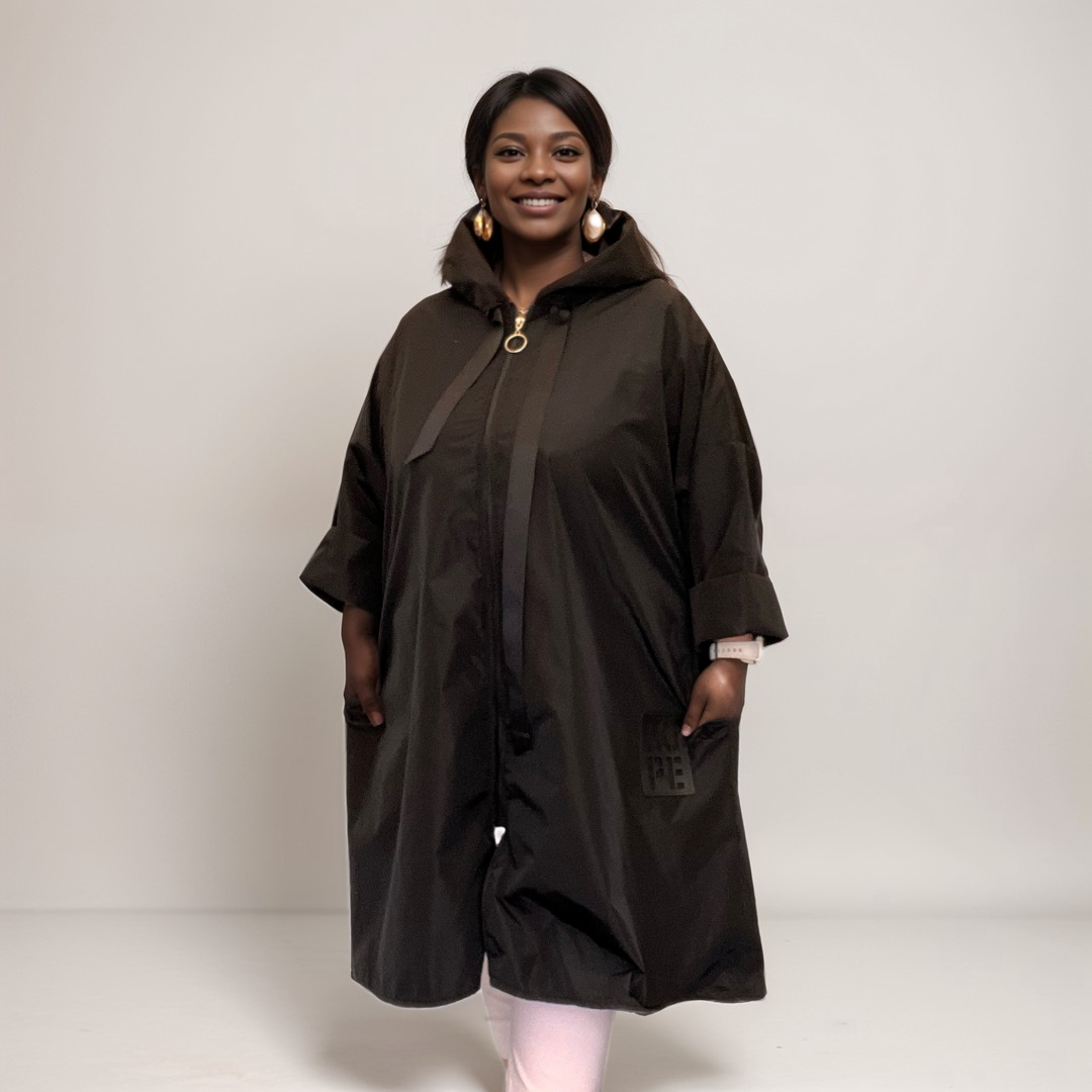 Maxi raincoat with hood on sale