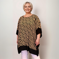 Oversized Soft Stretchy Kaftan with Panel Edging