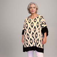 ROCKTHOSECURVES OVERSIZED SOFT STRETCHY DIAMOND KAFTAN WITH PANEL EDGING