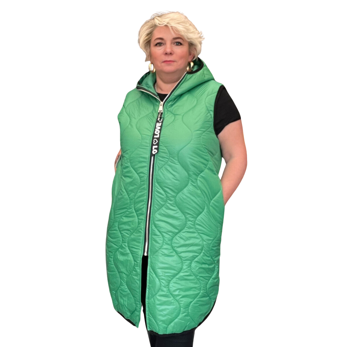 SLEEVELESS QUILTED COAT WITH HOOD JERKIN / GILET