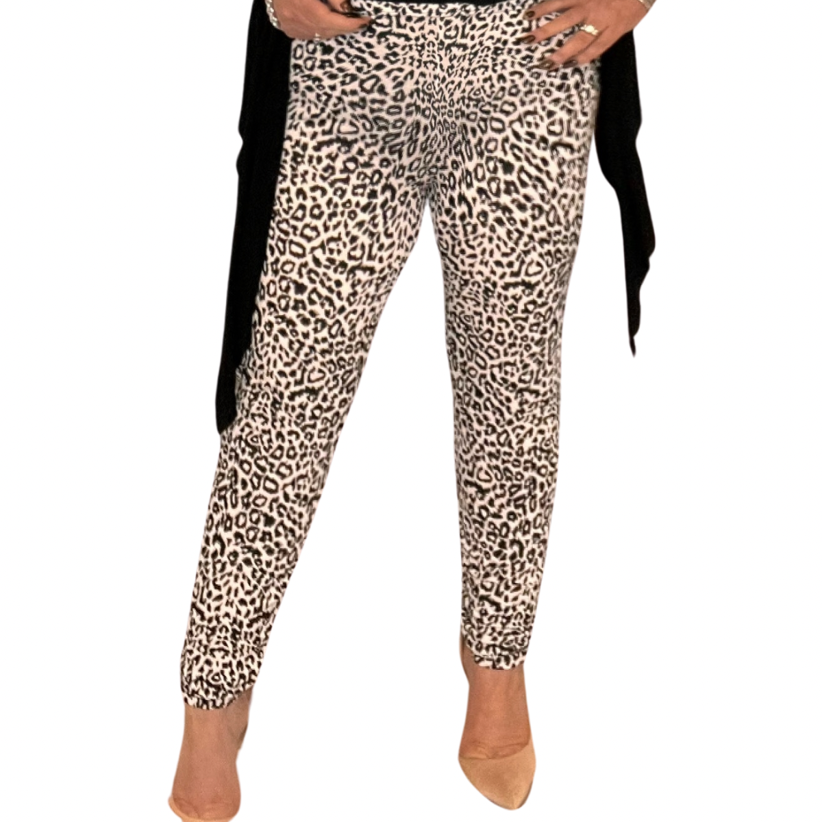 ZLJUS Women Leopard Print Leggings No Transparent High Knee