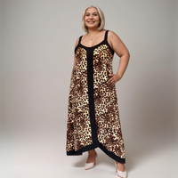 ROCKTHOSECURVES STRAPPY HANKY HEM ANIMAL PRINT DRESS