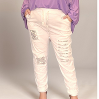 ROCKTHOSECURVES STRETCHY MAGIC TROUSERS / JEANS WITH SEQUIN PATCHES