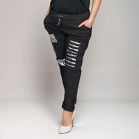 ROCKTHOSECURVES STRETCHY MAGIC TROUSERS / JEANS WITH SEQUIN PATCHES