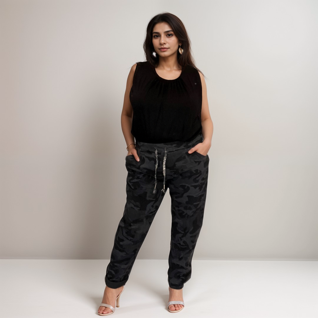 ROCKTHOSECURVES VERY STRETCHY CAMO PRINT TROUSERS / JEANS WITH SIDE POCKETS