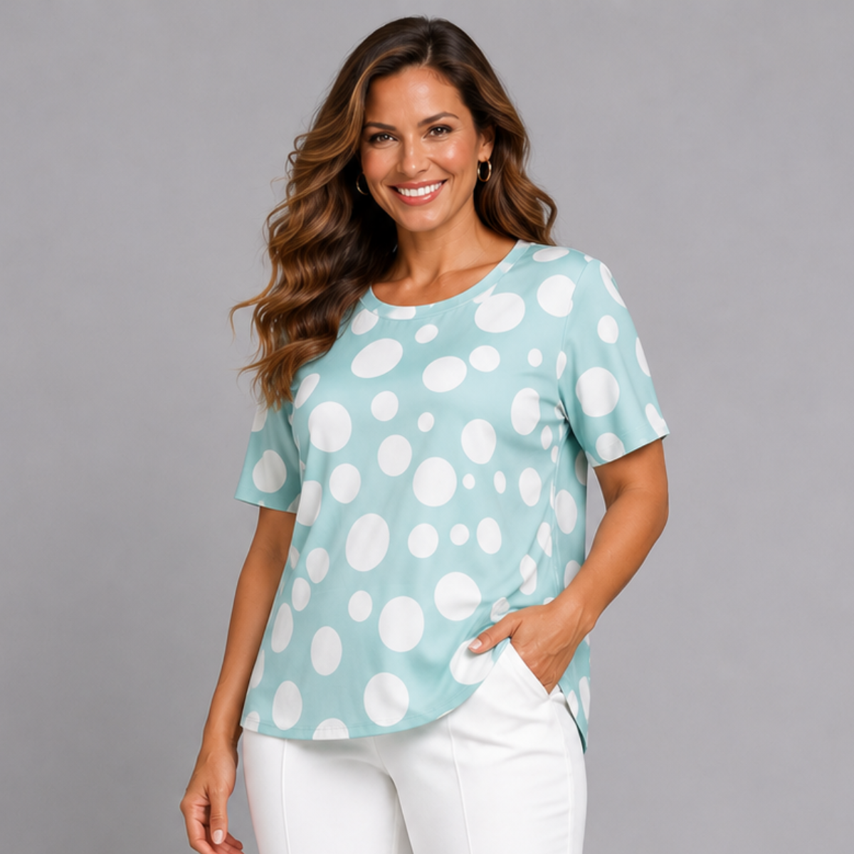 Short Sleeve Spotty T-Shirt / Blouse