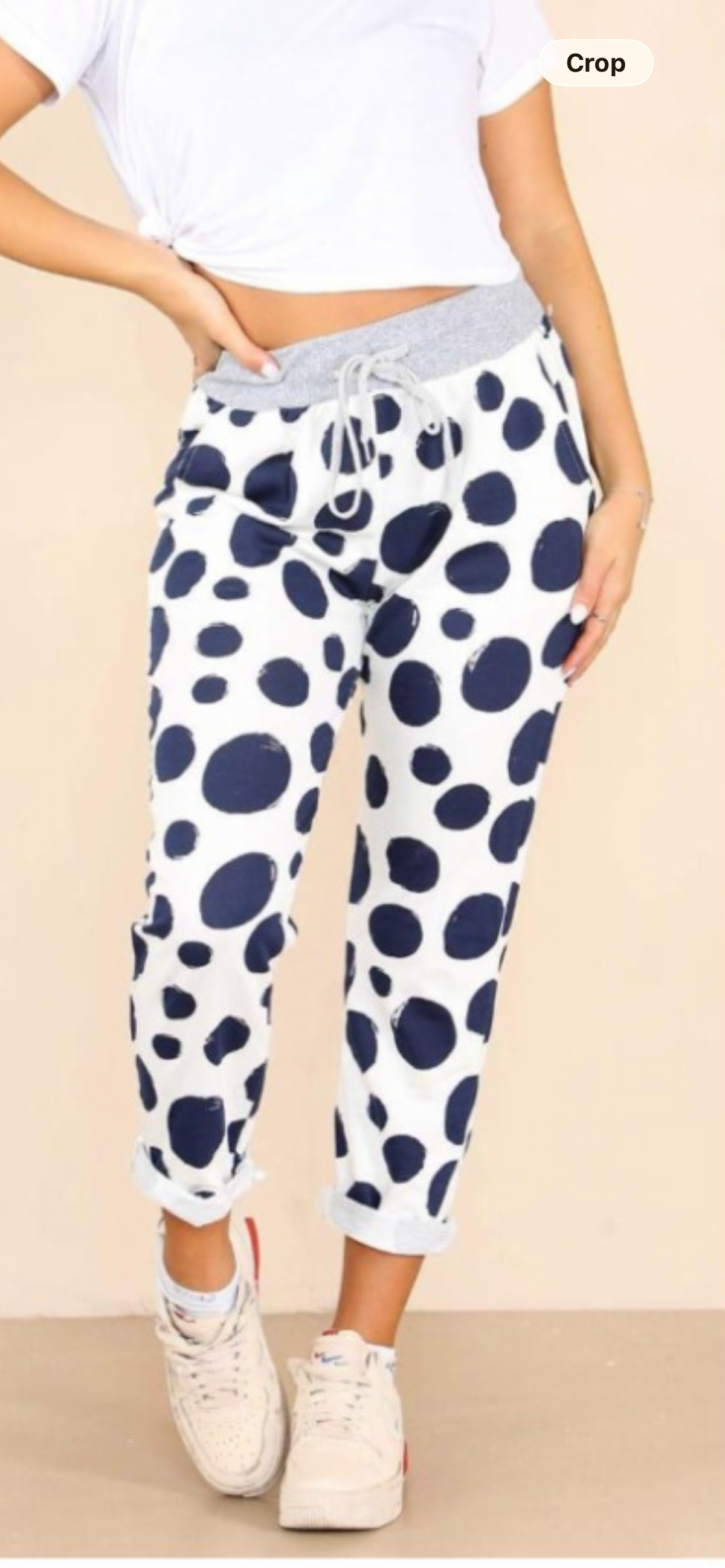 White spotty pocket Joggers