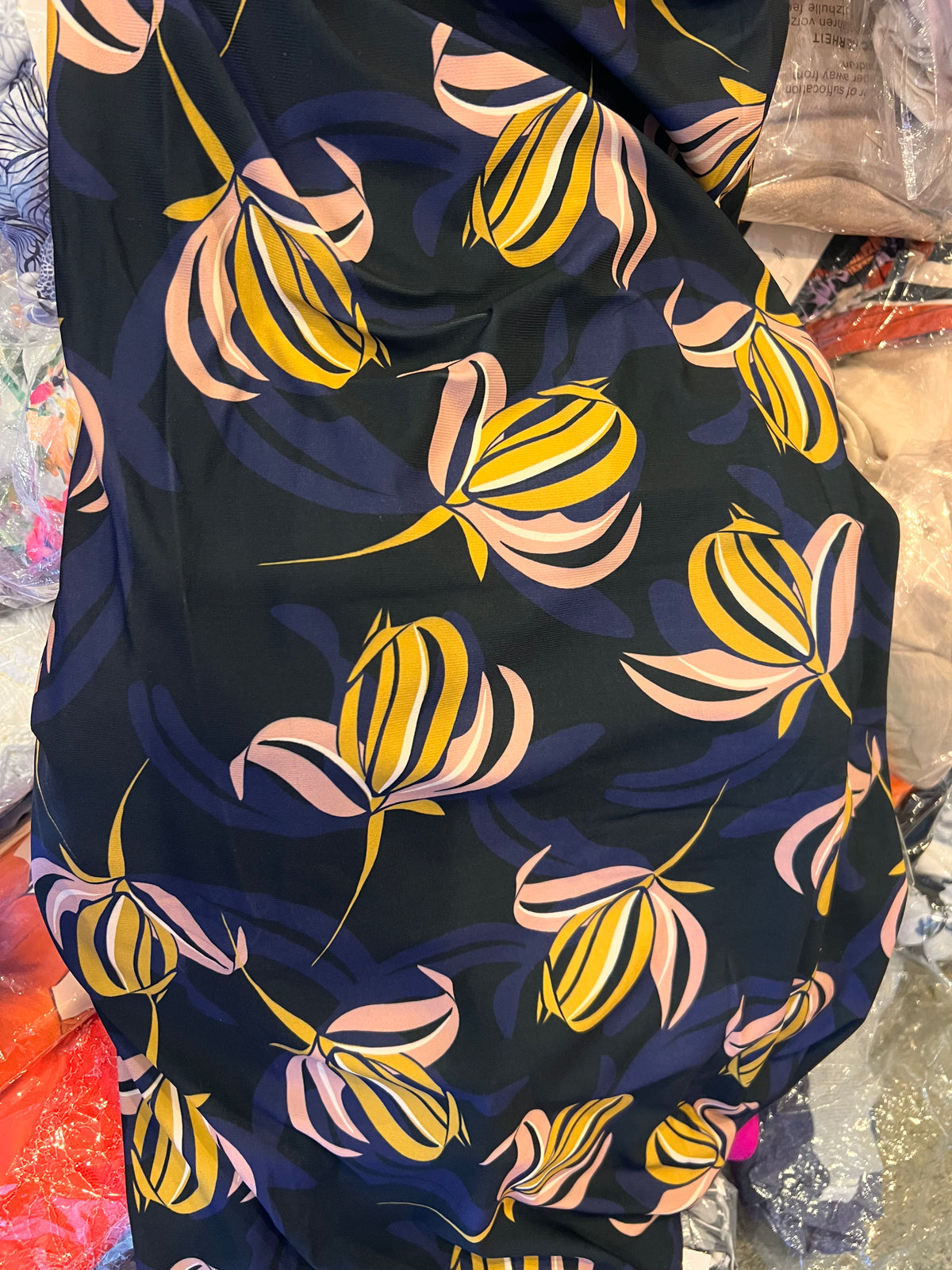 NAVY MUSTARD shearing dress