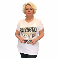 LUXE SHORT SLEEVE T-SHIRT WITH LEOPARD PANEL
