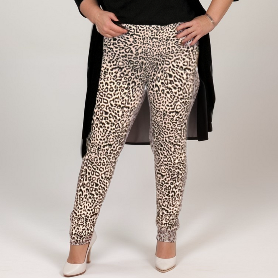 ROCKTHOSECURVES LEOPARD PRINT SOFT STRETCHY LEGGINGSSNOW LEOPARD / UK 12-14