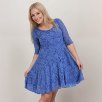 ROCKTHOSECURVES 3/4 SLEEVE FULLY LINED SKATER DRESS