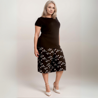 ROCKTHOSECURVES BLACK SMALL FLOWER CULOTTES