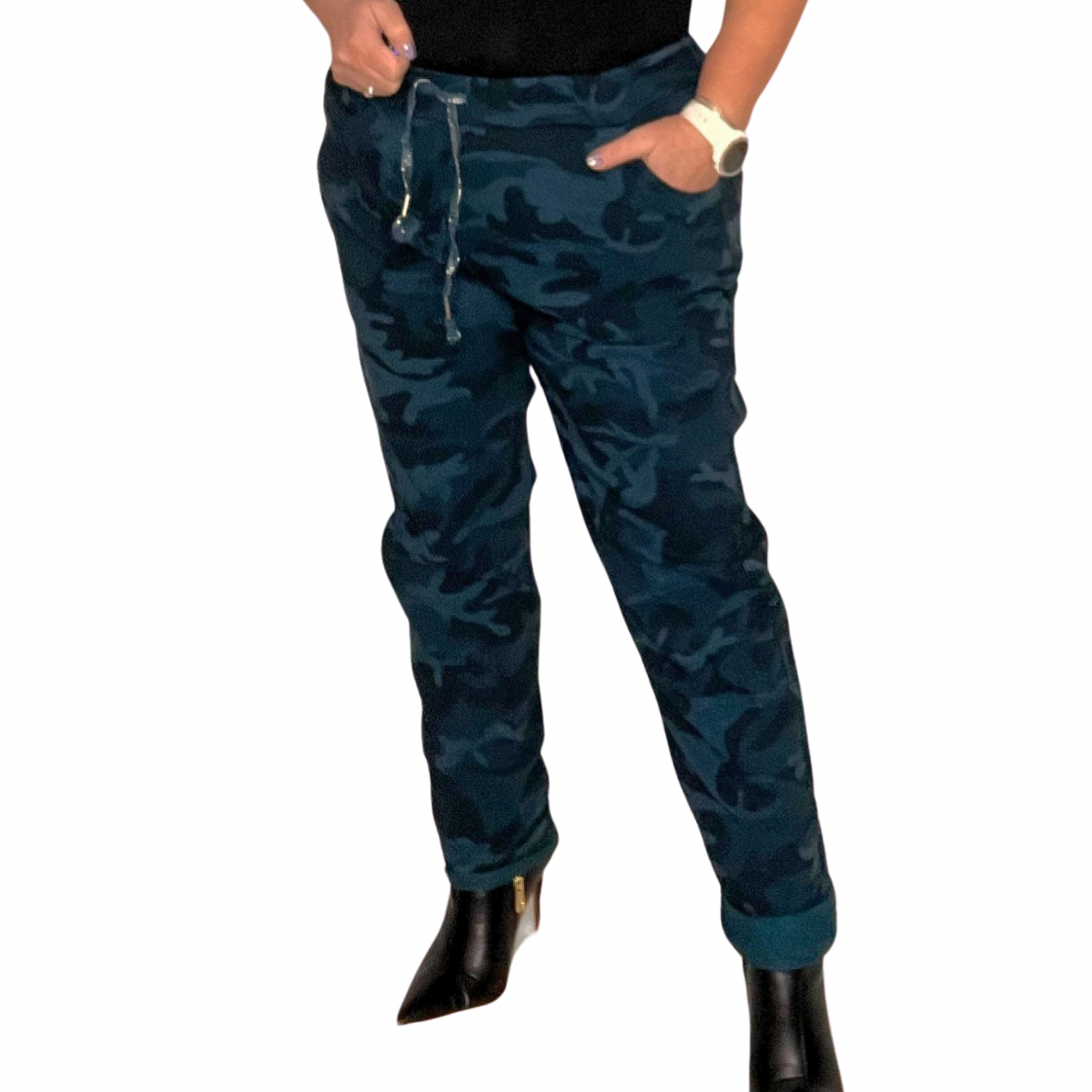 ROCKTHOSECURVES VERY STRETCHY CAMO PRINT TROUSERS / JEANS WITH SIDE POCKETS