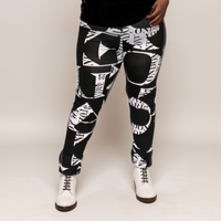 ROCKTHOSECURVES BLACK WHITE LOVE PRINT HIGH RISE STRETCHY LEGGINGS