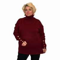 POLO NECK JUMPER WITH BUTTON CUFFS