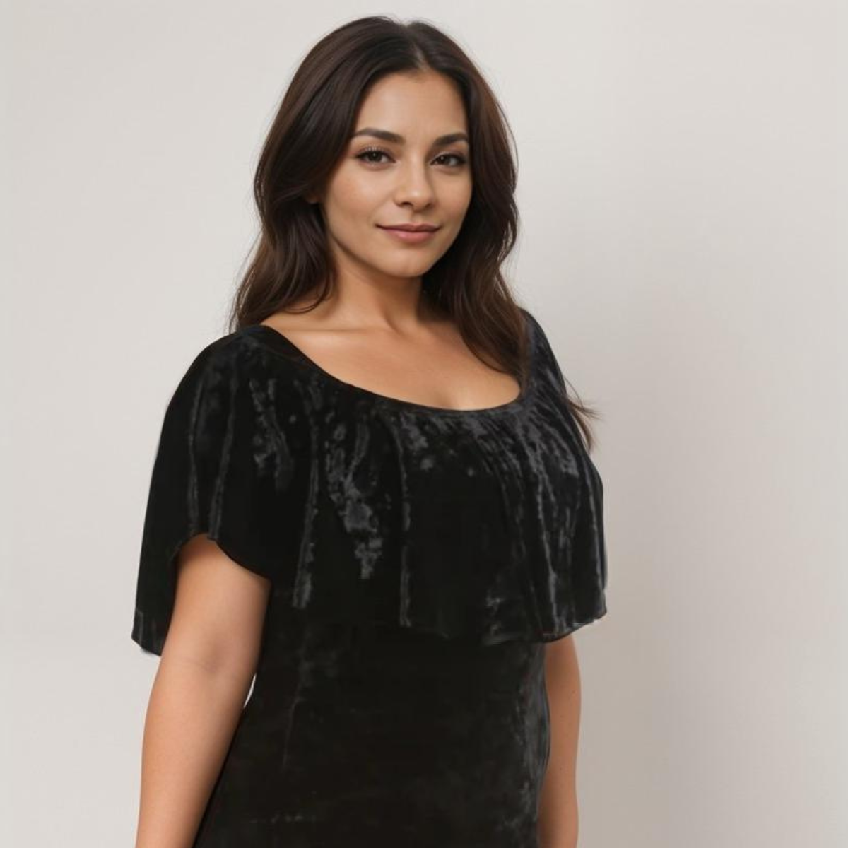 CRUSHED VELVET OFF SHOULDER DRESS