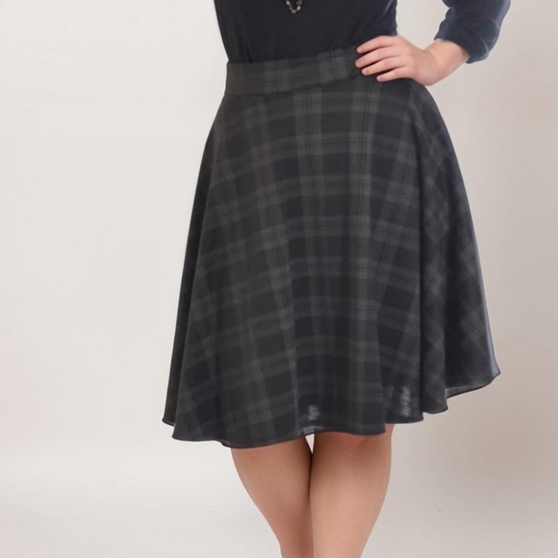 ROCKTHOSECURVES TARTAN A-LINE SWING SKATER SKIRT WITH ELASTICATED WAIST