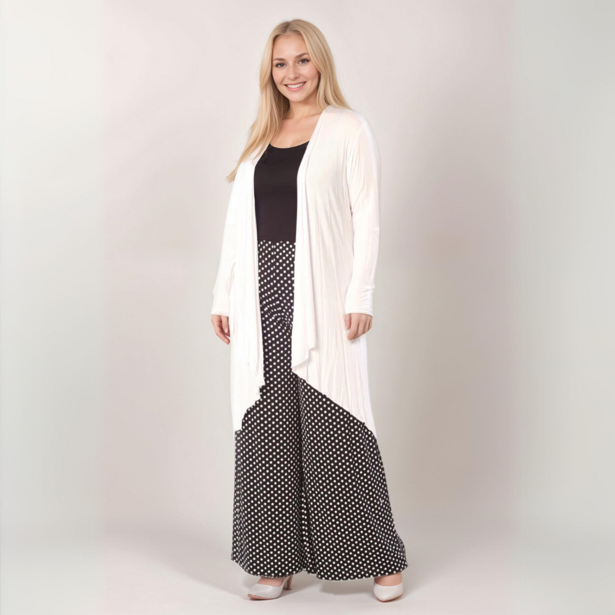 ROCKTHOSECURVES LONG OPEN FRONT WATERFALL CARDIGAN