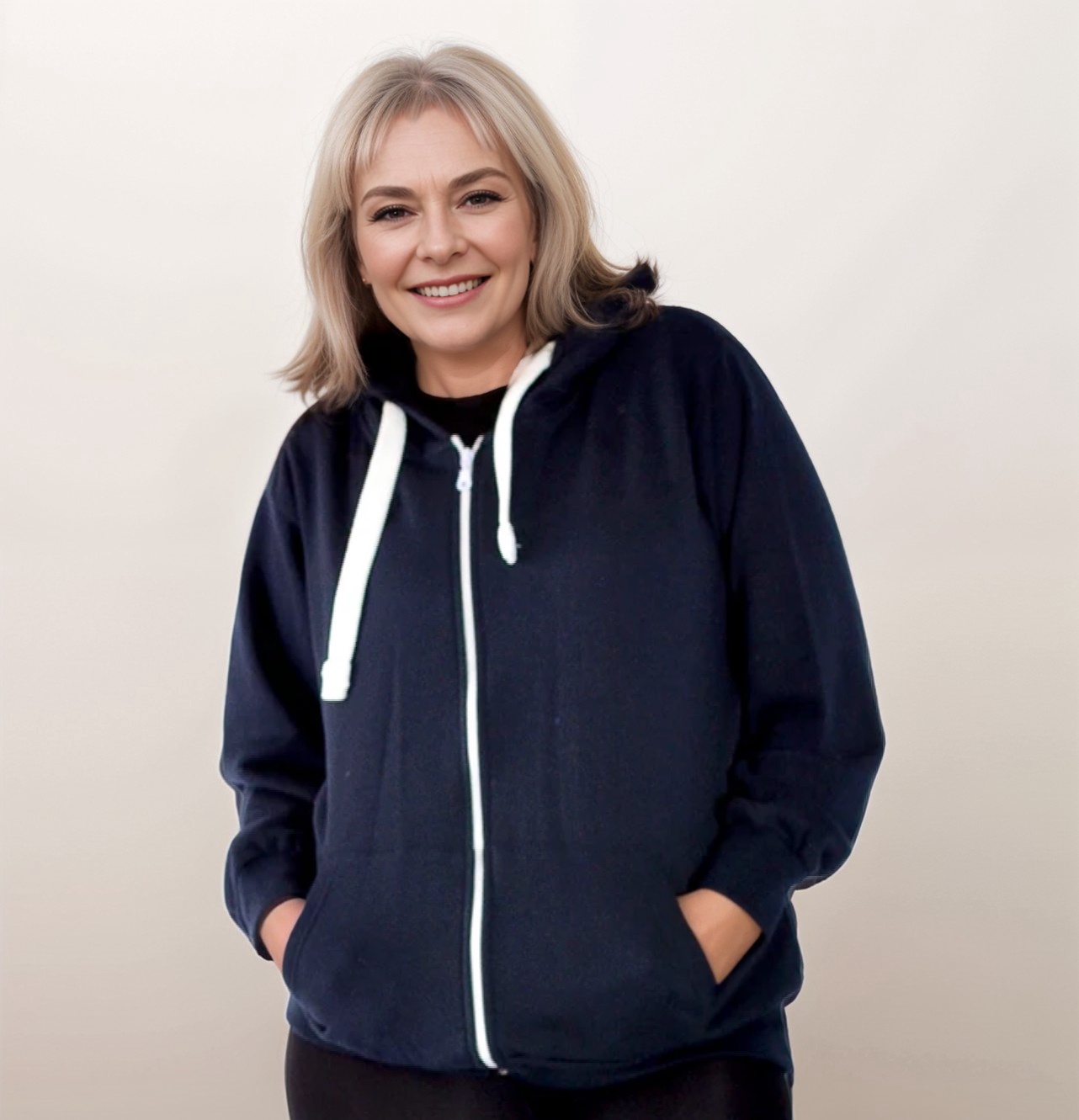 ROCKTHOSECURVES ZIP UP HOODY PLUS SIZE JACKET