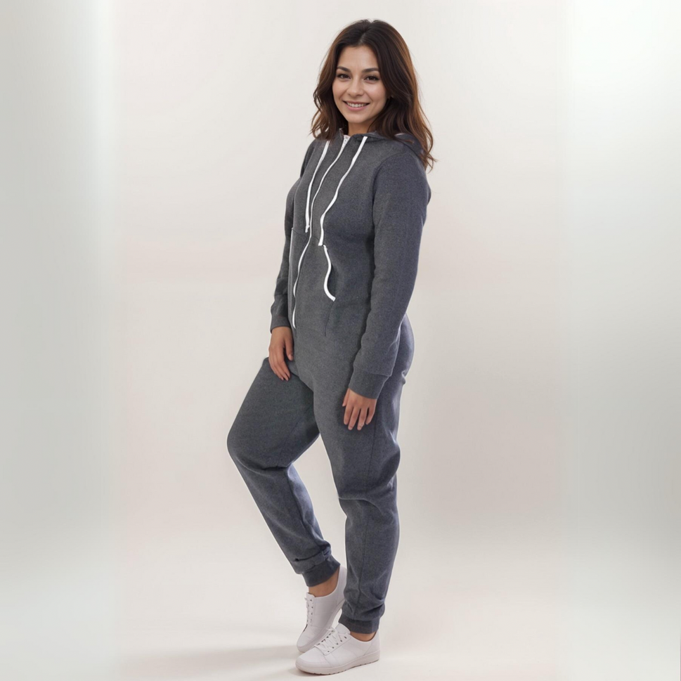 ALL IN ONE LOUNGESUIT PLUS SIZECHARCOAL / UK 12-14