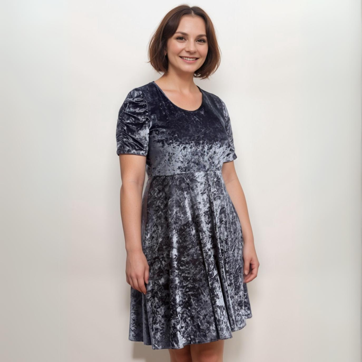 Plus size velvet skater dress hotsell