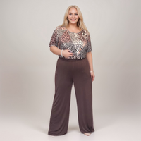 ROCKTHOSECURVES PLAIN ELASTICATED WAIST WIDE LEG PALAZZO TROUSERS