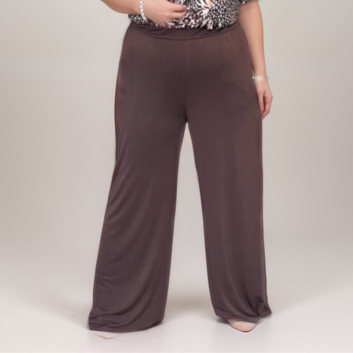 ROCKTHOSECURVES PLAIN ELASTICATED WAIST WIDE LEG PALAZZO TROUSERS