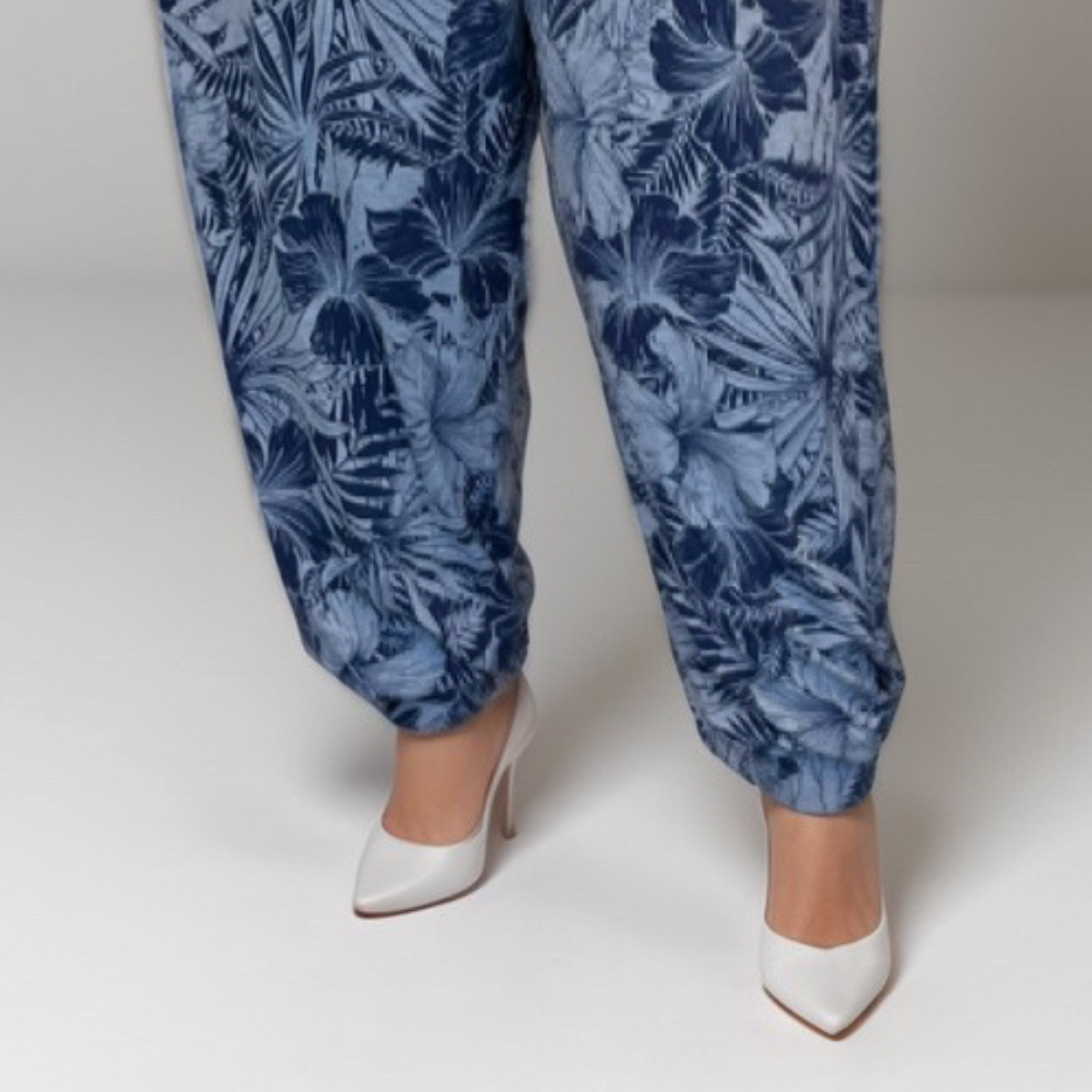 GREY BLUE HIGH WAIST HAREM PANTS