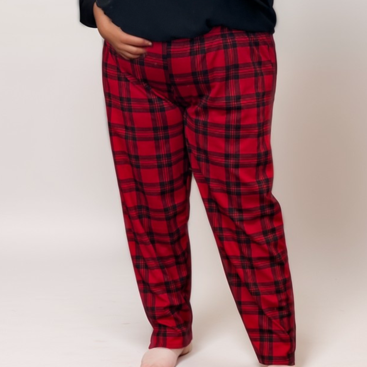 ROCKTHOSECURVES RES TARTAN ELASTIC WAIST TROUSERS