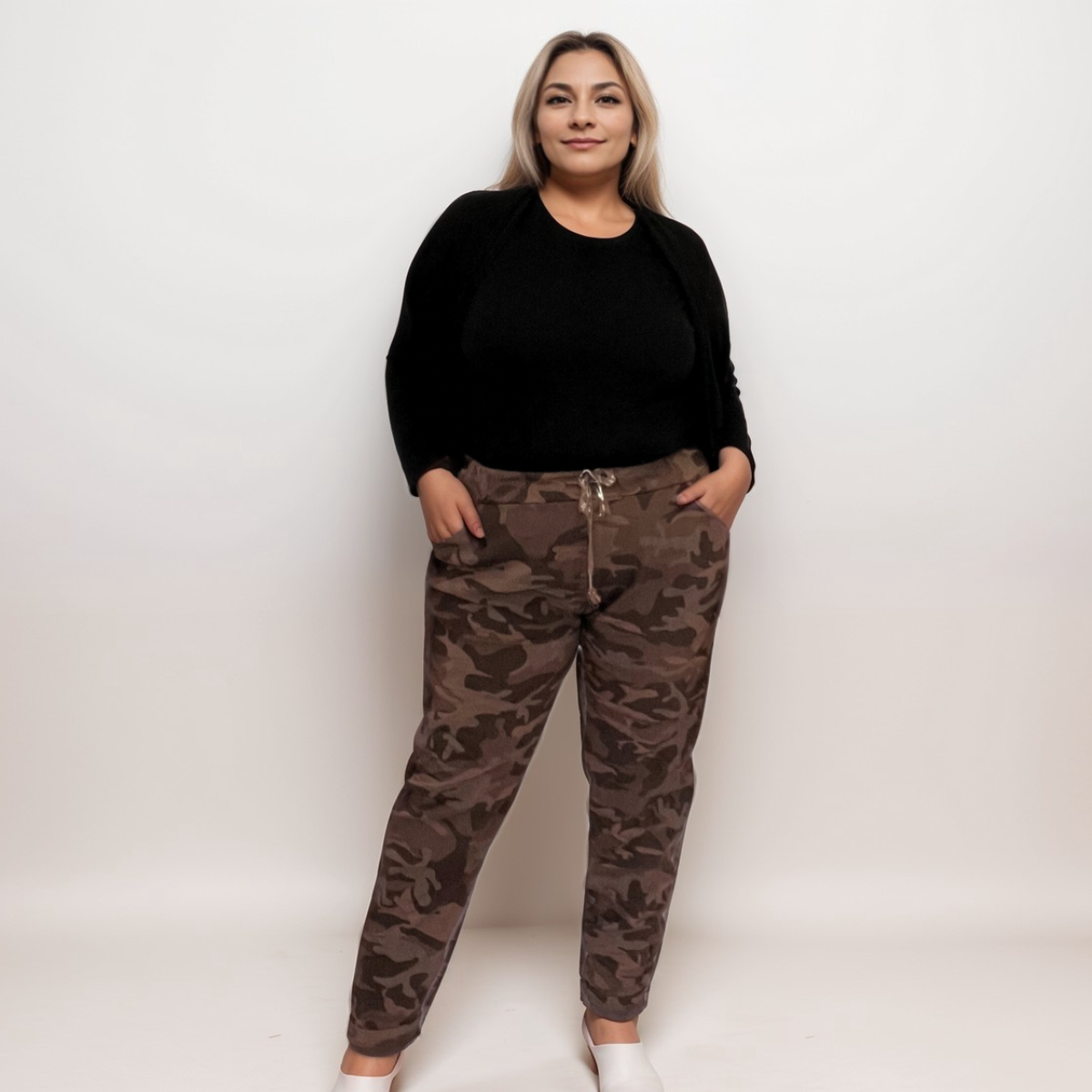 ROCKTHOSECURVES VERY STRETCHY CAMO PRINT TROUSERS / JEANS WITH SIDE POCKETS