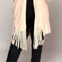 ROCKTHOSECURVES LUXURY CARDIGAN WITH TASSEL HEM