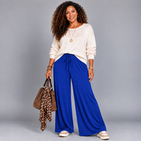 Plain Stretchy High Waist Palazzo Trousers