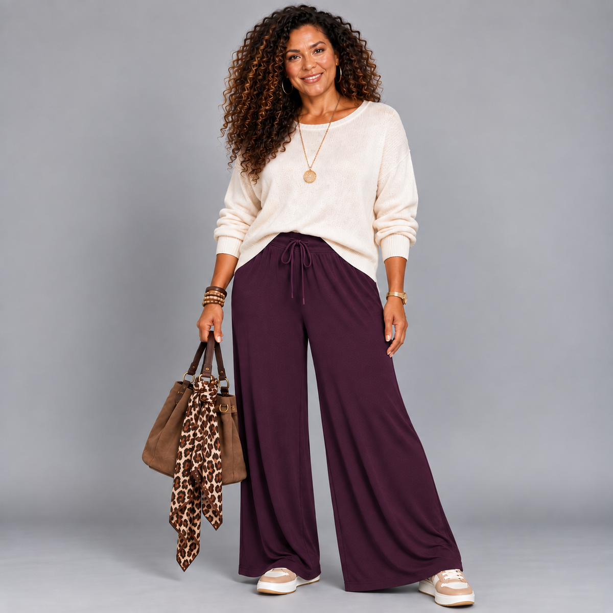 Plain Stretchy High Waist Palazzo Trousers