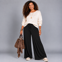 Plain Stretchy High Waist Palazzo Trousers