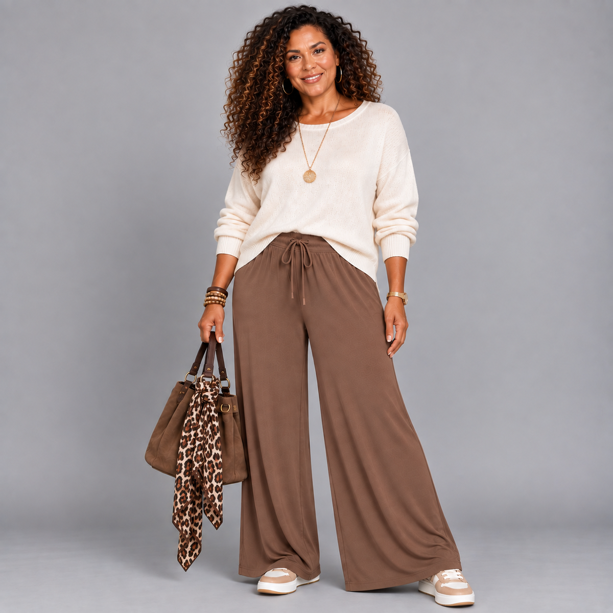 Plain Stretchy High Waist Palazzo Trousers