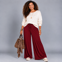 Plain Stretchy High Waist Palazzo Trousers