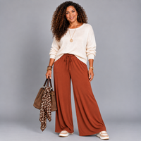 Plain Stretchy High Waist Palazzo Trousers