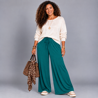 Plain Stretchy High Waist Palazzo Trousers