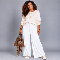 Plain Stretchy High Waist Palazzo Trousers