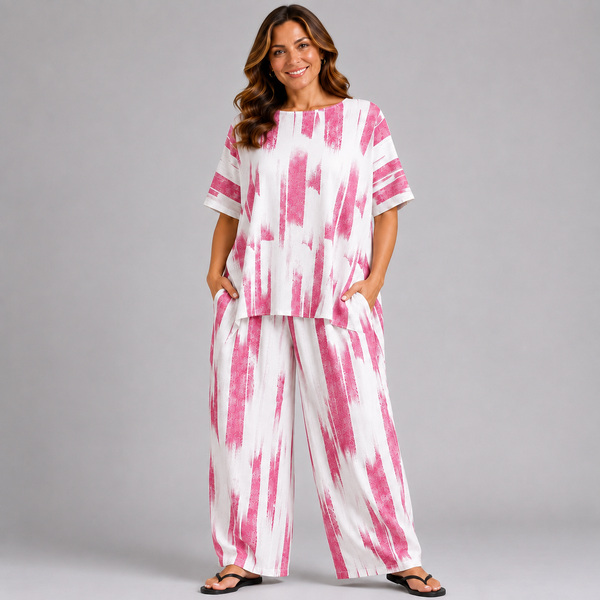 2 Piece Cotton Trouser Set / Outfit With Pockets