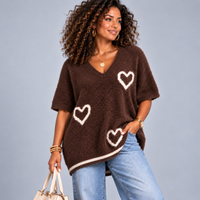 Fluffy Oversized Jumper with Hearts