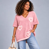 Fluffy Oversized Jumper with Hearts