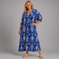 Bauble Print V Neck Batwing Dress